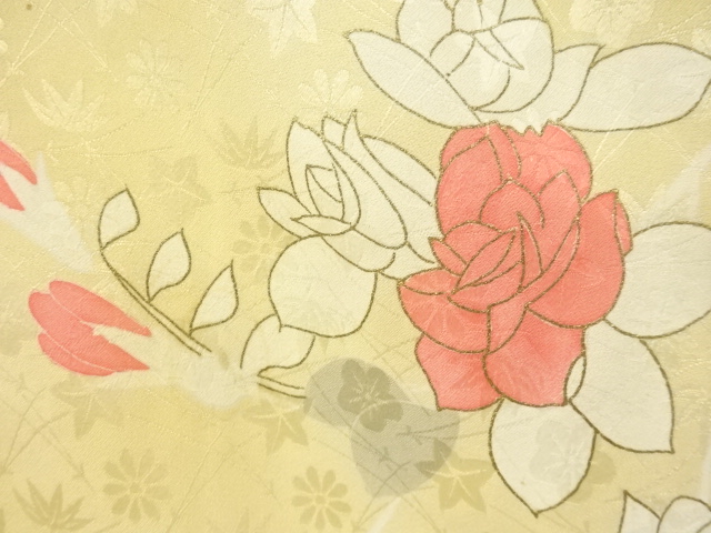 アンティーク　薔薇模様着物